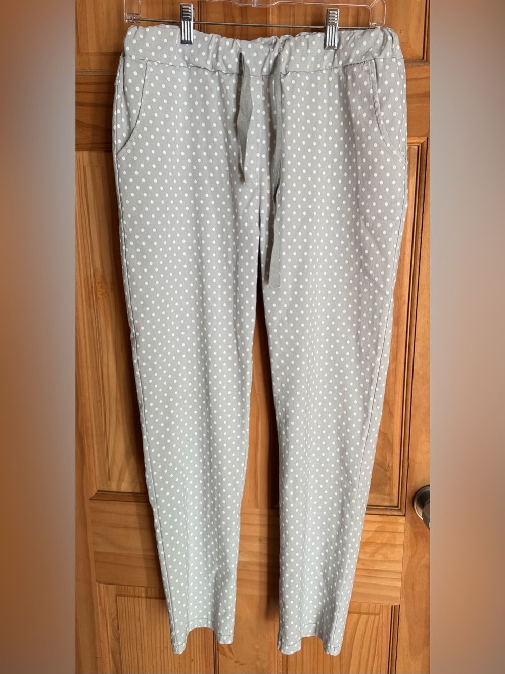 Moda Grey Polka Dot Women’s Pants One Size Stretch New